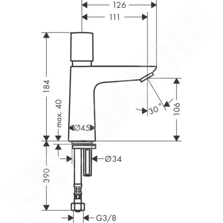 Hansgrohe Talis E - Robinet avec fermeture automatique, eau froide, EcoSmart, chrome 71719000
