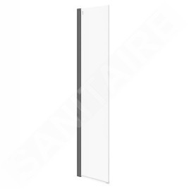 Cersanit Mille - Paroi latérale mobile pour Walk-In, 54x200 cm, noir/verre clair S161-012