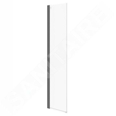 Cersanit Mille - Paroi latérale mobile pour Walk-In, 54x200 cm, noir/verre clair S161-012