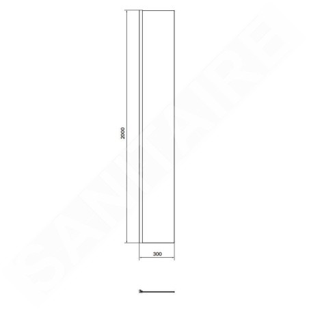 Cersanit Mille - Paroi latérale fixe pour Walk-In, 30x200 cm, chrome/verre clair S161-013
