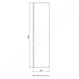 Cersanit Mille - Paroi latérale fixe pour Walk-In, 50x200 cm, chrome/verre clair S161-014