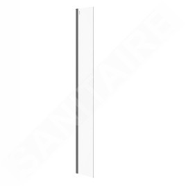Cersanit Mille - Paroi latérale fixe pour Walk-In, 30x200 cm, noir/verre clair S161-015
