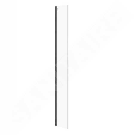 Cersanit Mille - Paroi latérale fixe pour Walk-In, 30x200 cm, noir/verre clair S161-015