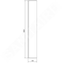 Cersanit Mille - Paroi latérale fixe pour Walk-In, 30x200 cm, noir/verre clair S161-015