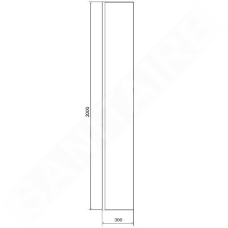 Cersanit Mille - Paroi latérale fixe pour Walk-In, 30x200 cm, noir/verre clair S161-015