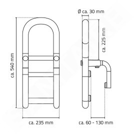 Sapho Ridder Poignées - Barre d'appui pour baignoire, blanc A00300101