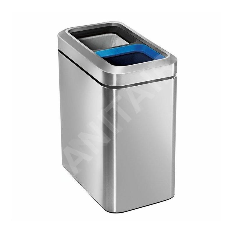 Simplehuman Poubelles - Poubelle ouverte de tri sélectif 20 l, inox brossé CW1470