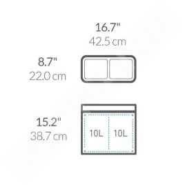 Simplehuman Poubelles - Poubelle ouverte de tri sélectif 20 l, inox brossé CW1470