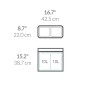 Simplehuman Poubelles - Poubelle ouverte de tri sélectif 20 l, inox brossé CW1470
