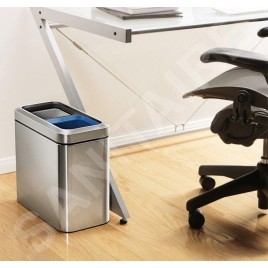 Simplehuman Poubelles - Poubelle ouverte de tri sélectif 20 l, inox brossé CW1470