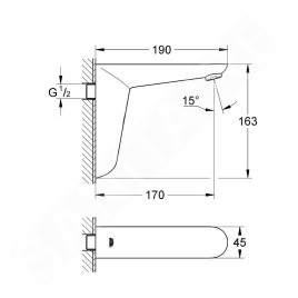 Grohe Euroeco Cosmopolitan E - Mitigeur électronique de lavabo, chrome 36274000