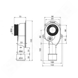 Alcadrain Siphons - Siphon urinaire vertical DN40 et DN50 A45C