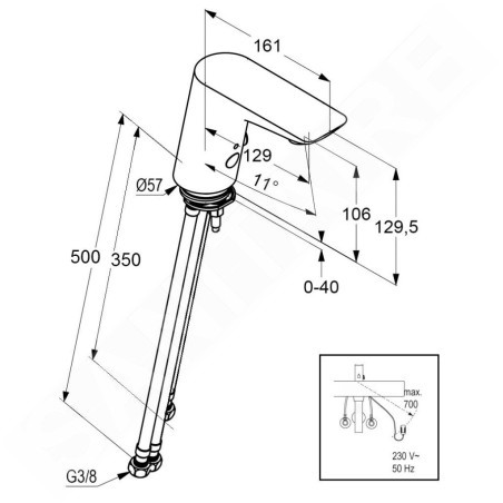 Kludi Balance - Mitigeur de lavabo électronique, pour les chauffe-eau sans pression, chrome 5220205