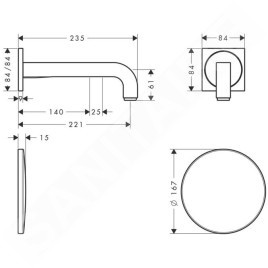 Axor Citterio - Mitigeur de lavabo électronique encastré, chrome 39118000