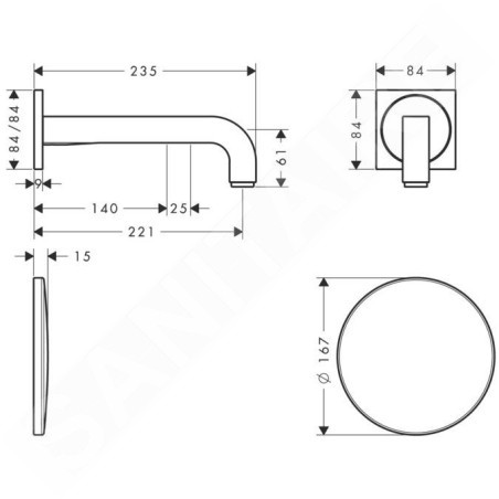 Axor Citterio - Mitigeur de lavabo électronique encastré, chrome 39118000