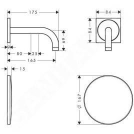 Axor Uno - Mitigeur électronique de lavabo pour montage encastré, alimentation 230 V, chrome 38119000