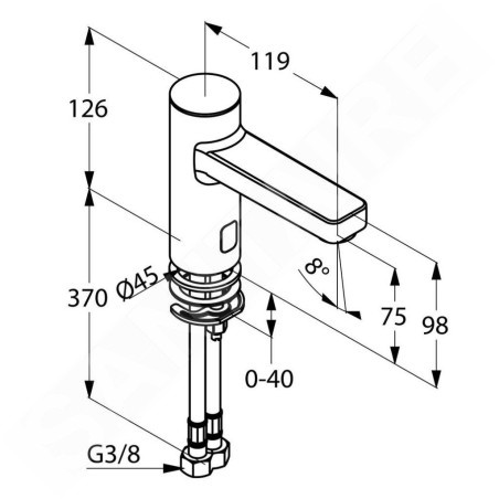 Kludi Zenta - Mitigeur de lavabo électronique, alimentation secteur, chrome 3820205
