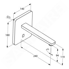 Kludi Zenta - Mitigeur de lavabo électronique encastré, chrome 3840205