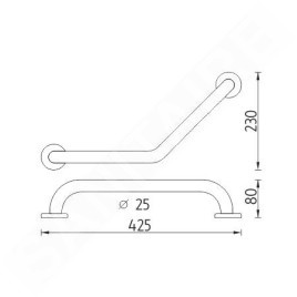 Nimco Poignées - Main courante, 425x230 mm, gauche/droite, acier inoxydable BM 7035L-18