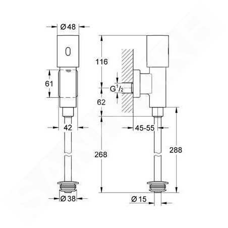 Grohe Tectron - Électroniquelectronique infrarouge pour urinoir, chrome 37426000