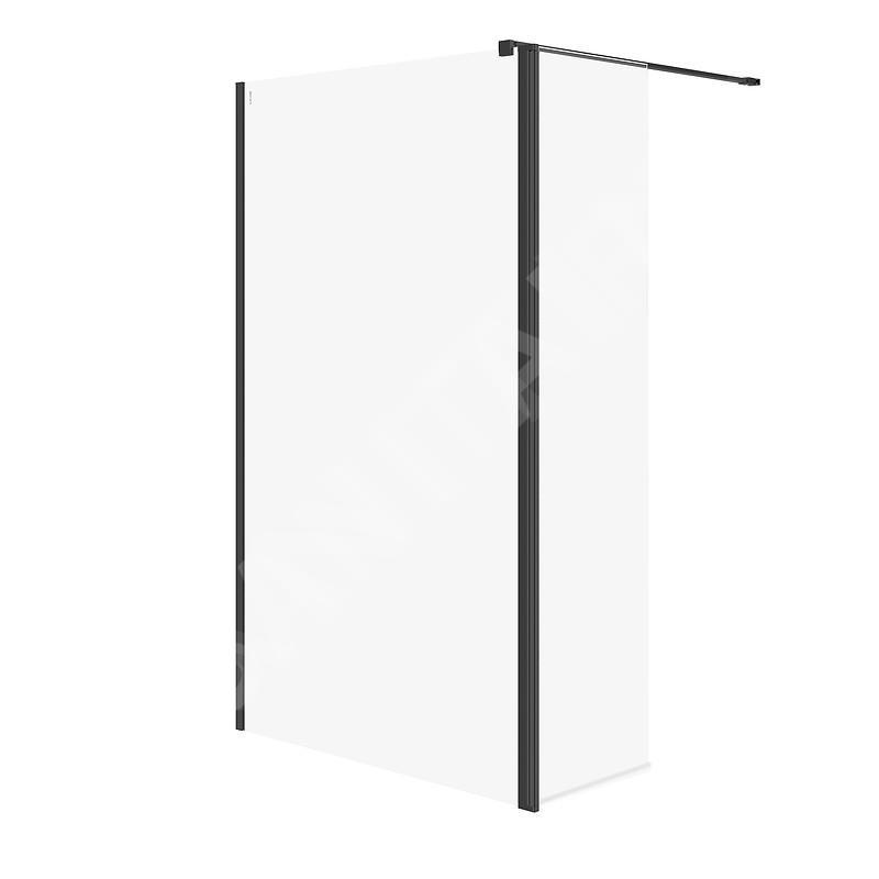 Cersanit Mille - Paroi de douche Walk-In, 120x200 cm, noir/verre clair S601-180