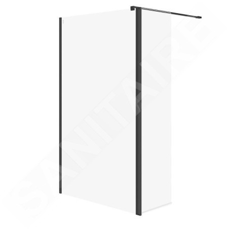 Cersanit Mille - Paroi de douche Walk-In, 120x200 cm, noir/verre clair S601-180