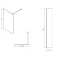 Cersanit Mille - Paroi de douche Walk-In, 120x200 cm, noir/verre clair S601-180
