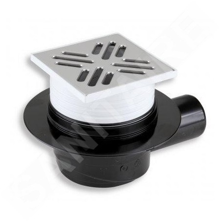 Novaservis Accessoires - Siphon de sol, latéral, 105 x 105/50 mm, acier inoxydable 450,0