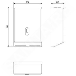 Aqualine Série Hôtel - Distributeur de serviettes en papier 250x350 mm, blanc 1319-80