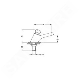 Sapho Silfra Quik - Robinet à fermeture automatique pour lavabo, chrome QK23051