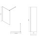 Cersanit Mille - Paroi de douche Walk-In, 120x200 cm, noir/verre clair S601-182