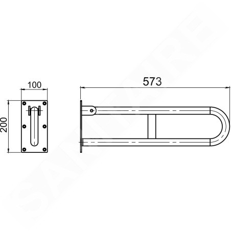 Novaservis Accessoires de salles de bain - Poignée double pliante 572 mm, blanche R66550,11