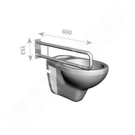 Novaservis Accessoires de salles de bain - Poignée double 564 mm, acier inoxydable poli R6660,44