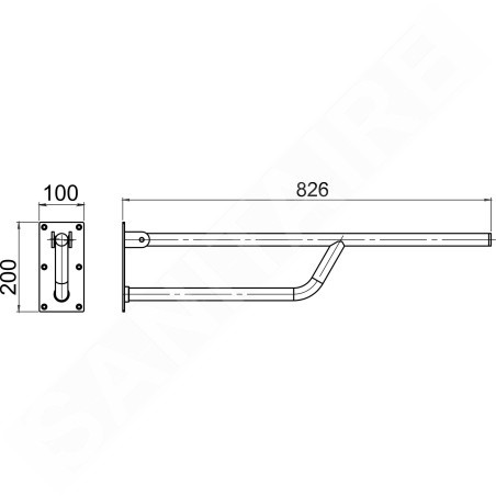 Novaservis Accessoires de salles de bain - Poignée pliante simple 826 mm, blanche R66800,11