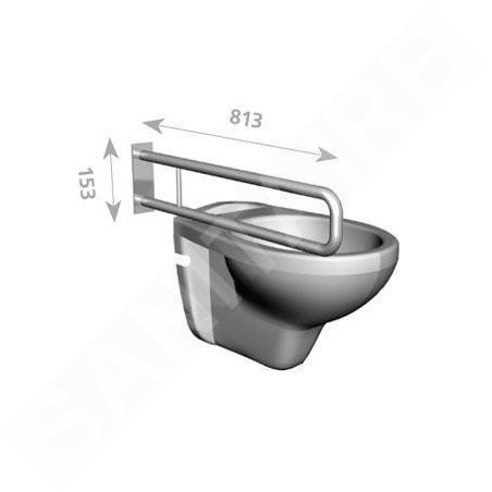Novaservis Accessoires de salles de bain - Double main courante, longueur 850 mm, acier inoxydable poli R66813,44