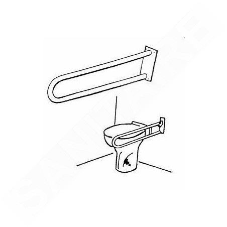 Novaservis Accessoires de salles de bain - Poignée double 844 mm, blanche R6683,11