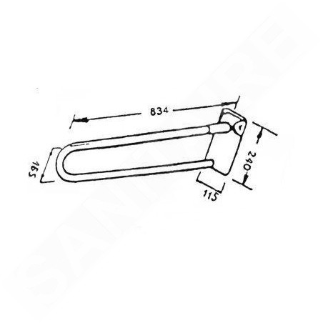 Novaservis Accessoires de salles de bain - Poignée double pliante 852 mm, blanche R66830,11