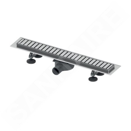 Tece Linus - Caniveau de douche droit RG WG 30.0645.0010, avec grille en acier inoxydable, longueur 800 mm 15100080