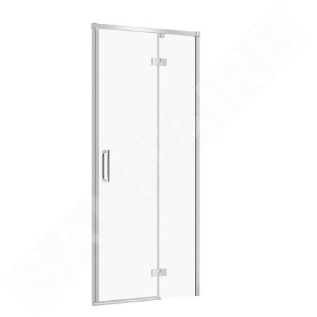 Cersanit Larga - Porte de douche 90x195 cm, droite, chrome/verre clair S932-116
