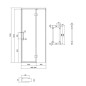 Cersanit Larga - Porte de douche 90x195 cm, droite, chrome/verre clair S932-116