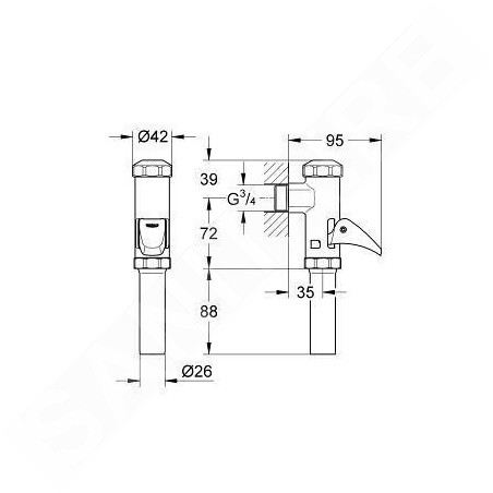 Grohe Accessoires - Chasse d'eau DAL entièrement automatique pour toilettes, chrome 37141000