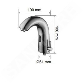 Jet Dryer Robinet infrarouge - Robinet automatique de lavabo avec mélangeur Donner AutoFlow 03, chrome 8596220009302