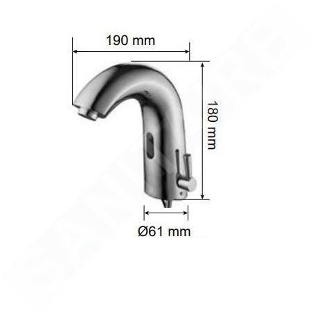 Jet Dryer Robinet infrarouge - Robinet automatique de lavabo avec mélangeur Donner AutoFlow 03, chrome 8596220009302