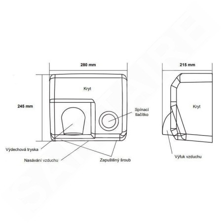 Jet Dryer Sèche-mains - Sèche-mains à air chaud, blanc 8596220009265