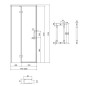 Cersanit Larga - Porte de douche 100x195 cm, gauche, chrome/verre clair S932-121