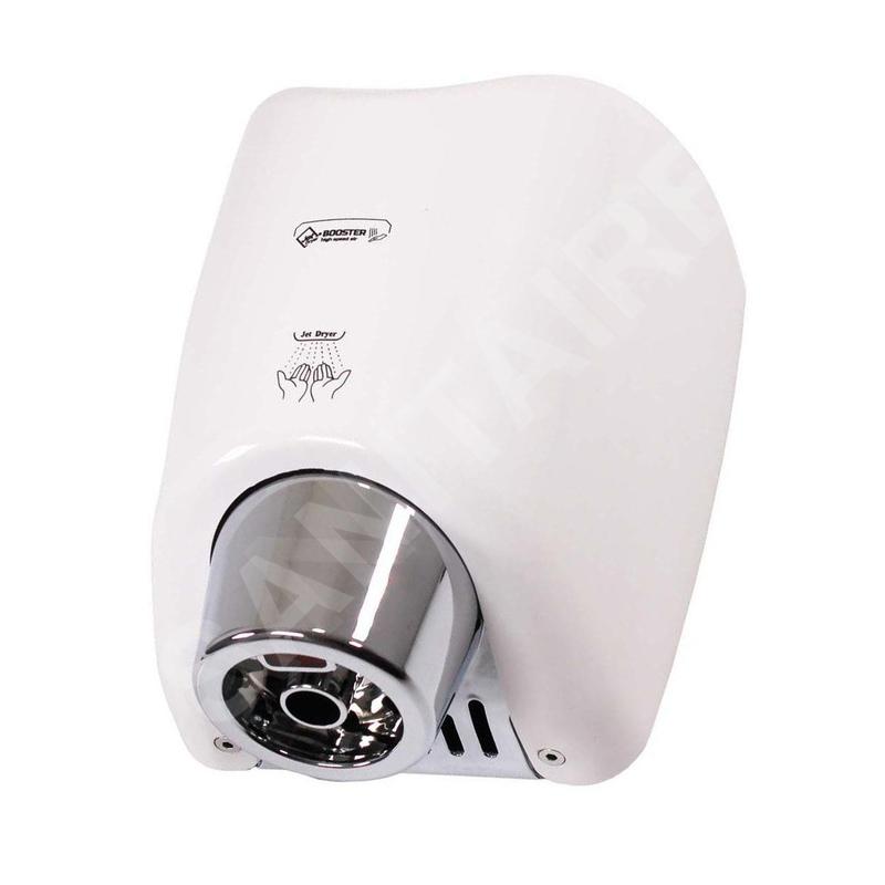 Jet Dryer Sèche-mains - Sèche-mains sans contact Jet Dryer BOOSTER, plastique ABS blanc 8596220009326