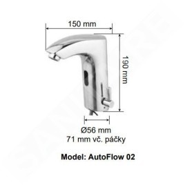 Jet Dryer Robinet infrarouge - Robinet automatique de lavabo avec mélangeur Donner AutoFlow 02, chrome 8596220009296