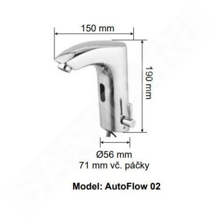 Jet Dryer Robinet infrarouge - Robinet automatique de lavabo avec mélangeur Donner AutoFlow 02, chrome 8596220009296