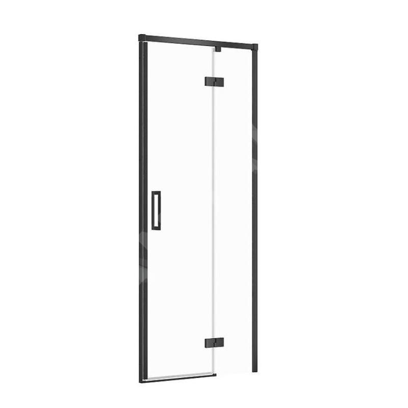 Cersanit Larga - Porte de douche 80x195 cm, droite, noir/verre clair S932-123