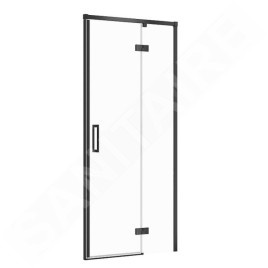 Cersanit Larga - Porte de douche 90x195 cm, droite, noir/verre clair S932-124